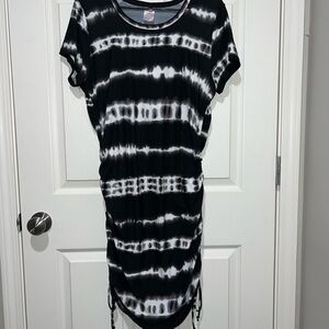 Black and White Tie-Dye Dress